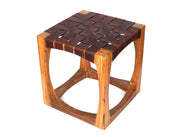 Carolina Teak Wood Stool - Walnut Brown - Cabrini - Elegance Perfected