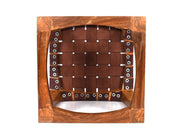 Carolina Teak Wood Stool - Walnut Brown - Cabrini - Elegance Perfected