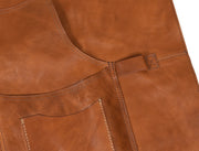 Chef & Artist Apron in Full Grain Leather – Tan Brown - Cabrini - Elegance Perfected