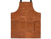 Chef & Artist Apron in Full Grain Leather – Tan Brown - Cabrini - Elegance Perfected