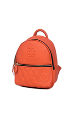Chic Coral Quilted Leather Women's Backpack – Elegant, Stylish & Compact - Cabrini - Elegance Perfected