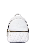 Chic Coral Quilted Leather Women's Backpack – Elegant, Stylish & Compact - Cabrini - Elegance Perfected