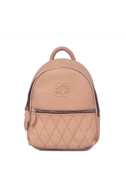 Chic Coral Quilted Leather Women's Backpack – Elegant, Stylish & Compact - Cabrini - Elegance Perfected