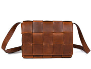 Chic Woven Crossbody Bag – Handwoven Top Grain Leather - Cabrini - Elegance Perfected