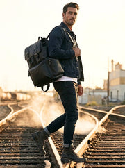 Classic Black Leather Backpack – Full Grain Edition - Cabrini - Elegance Perfected