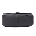 Classic Black Leather Crossbody Sling Bag with Flap Closure - Cabrini - Elegance Perfected