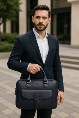 Classic Leather Portfolio Bag - Cabrini - Elegance Perfected