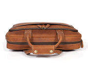 Classic Leather Portfolio Laptop Bag - Professional Work Briefcase - Cabrini - Elegance Perfected