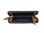 Classic Tan Leather Zip - Around Ladies Clutch - Cabrini - Elegance Perfected