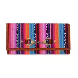 Dakota Jacquard Wallet – Tan Leather Trim - Cabrini - Elegance Perfected