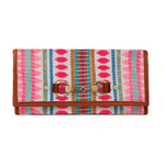 Dakota Jacquard Wallet – Tan Leather Trim - Cabrini - Elegance Perfected
