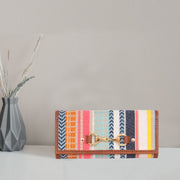 Dakota Jacquard Wallet – Tan Leather Trim - Cabrini - Elegance Perfected