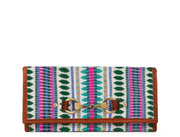 Dakota Jacquard Wallet – Tan Leather Trim - Cabrini - Elegance Perfected