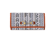 Dakota Jacquard Wallet – Tan Leather Trim - Cabrini - Elegance Perfected