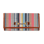 Dakota Jacquard Wallet – Tan Leather Trim - Cabrini - Elegance Perfected