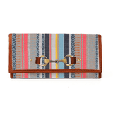 Dakota Jacquard Wallet – Tan Leather Trim - Cabrini - Elegance Perfected
