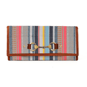Dakota Jacquard Wallet – Tan Leather Trim - Cabrini - Elegance Perfected