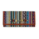 Dakota Jacquard Wallet – Tan Leather Trim - Cabrini - Elegance Perfected
