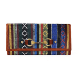Dakota Jacquard Wallet – Tan Leather Trim - Cabrini - Elegance Perfected
