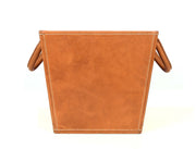 Damocle Leather Bin - Caramel Brown - Cabrini - Elegance Perfected