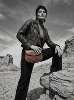 Elegant Brown Leather Crossbody – Top Grain Minimal Style - Cabrini - Elegance Perfected