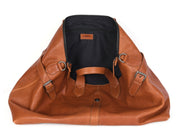 Elegant Tan Leather Travel Bag – Premium Handcrafted Duffel - Cabrini - Elegance Perfected
