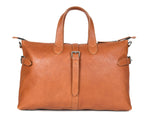Elegant Tan Leather Travel Bag – Premium Handcrafted Duffel - Cabrini - Elegance Perfected