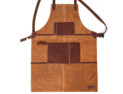 Florence Suede Apron - Chestnut - Cabrini - Elegance Perfected