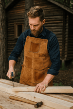 Florence Suede Apron - Light Brown - Cabrini - Elegance Perfected