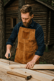 Florence Suede Apron - Light Brown - Cabrini - Elegance Perfected