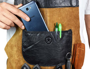 Florence Suede Apron - Raven Black - Cabrini - Elegance Perfected