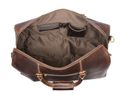 Full Grain Leather Weekender Bag – Walnut Brown - Cabrini - Elegance Perfected
