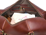 Full Grain Leather Weekender Combo – Pecan Brown - Cabrini - Elegance Perfected
