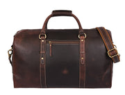 Full Grain Leather Weekender Combo – Walnut Brown - Cabrini - Elegance Perfected