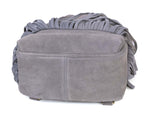 Grey Suede Fringe Mini Backpack – Boho Leather Small Travel Bag - Cabrini - Elegance Perfected