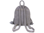 Grey Suede Fringe Mini Backpack – Boho Leather Small Travel Bag - Cabrini - Elegance Perfected