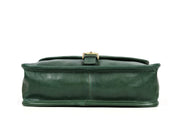 Handcrafted Green Leather Crossbody Bag for Women – Vintage Satchel with Multiple Compartments - Cabrini - Elegance Perfected