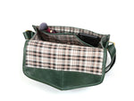 Handcrafted Green Leather Crossbody Bag for Women – Vintage Satchel with Multiple Compartments - Cabrini - Elegance Perfected