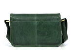 Handcrafted Green Leather Crossbody Bag for Women – Vintage Satchel with Multiple Compartments - Cabrini - Elegance Perfected