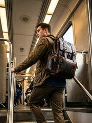 Handcrafted Vintage Leather Backpack for Laptop, Travel & Everyday Use - Cabrini - Elegance Perfected