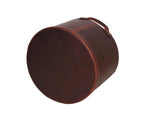 Jolanda Leather Wastebasket - Walnut Brown - Cabrini - Elegance Perfected