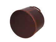 Jolanda Leather Wastebasket - Walnut Brown - Cabrini - Elegance Perfected