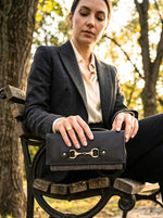 Kilim Style Leather Clutch - Cabrini - Elegance Perfected