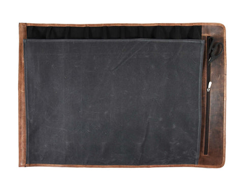 Malaga Canvas Knife Roll - Distressed Grey