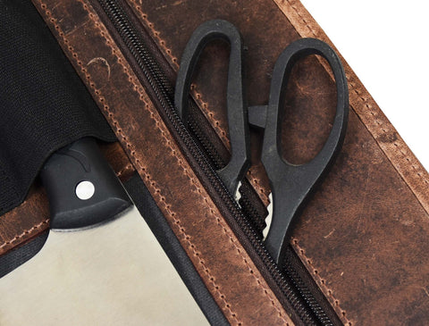 Malaga Canvas Knife Roll - Distressed Grey