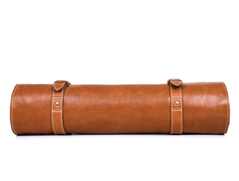 Tuscania Leather Knife Roll & Bag Combo - Tawny Brown