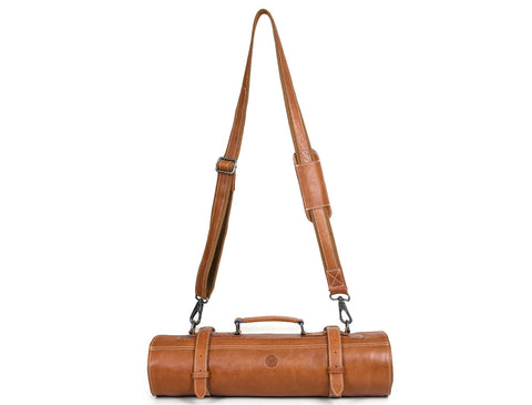 Tuscania Leather Knife Roll & Bag Combo - Tawny Brown