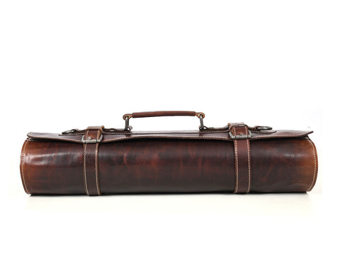 Tuscania Leather Knife Roll & Bag Combo - Penny Brown