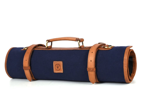 Malaga Canvas Knife Roll - Cobalt Blue