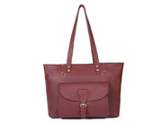 Ladies Leather Tote Bag - Walnut Brown - Cabrini - Elegance Perfected